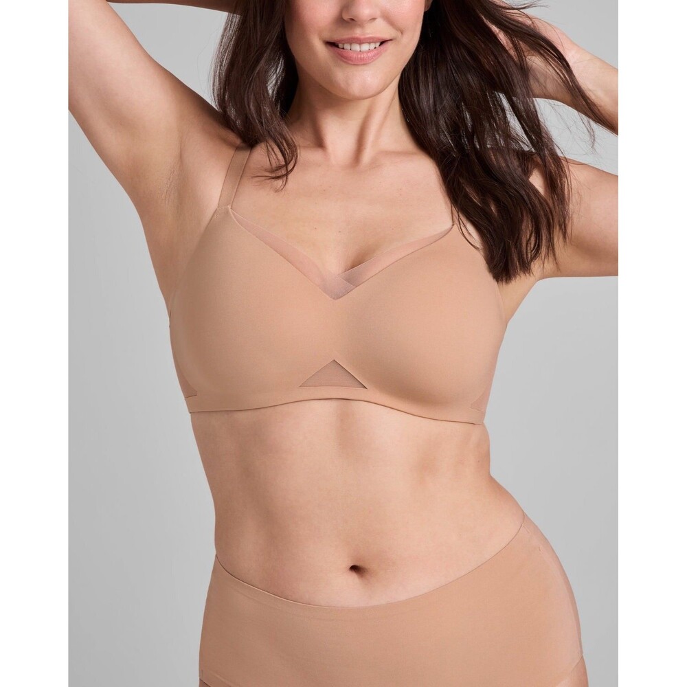 Honeylove 2X Crossover Bra Plus Size Beige Sand Smoothing Wireless